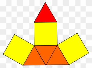 Elongated Triangular Pyramid Net - Triangular Pyramid Net Clipart