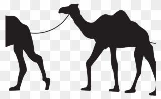Llama Clipart Shadow - Camel Train Silhouette - Png Download