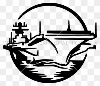 Aircraft Carrier Clipart New - Black And White Military Clipart - Png Download