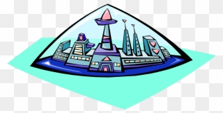 Space Ship - Clip Art Space City - Png Download