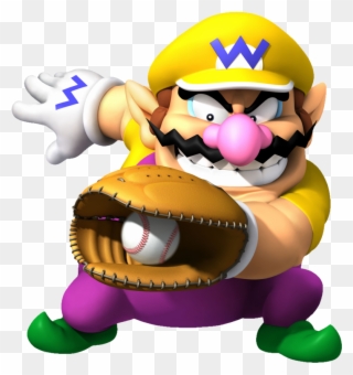 Mario Clipart Baseball - Wario Mario Super Sluggers - Png Download