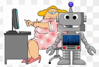 Preparing To Work With Rather Than Be Displaced By - Fat Lady On Computer Clipart
