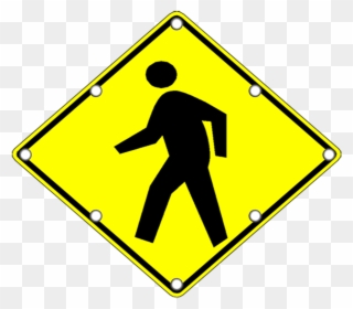 Flashing Pedestrian Crossing Sign W11 2 Sign - Pedestrian Crossing Sign Clipart