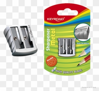 Ořezávátko Keyroad Metal Stříbrné Duo 302933 Clipart