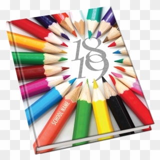 Colored Pencils, Sharpen Up School Memories, Elementary - Yearbook Covers Penciled Clipart