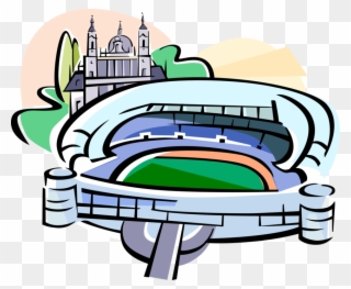 Vector Illustration Of Bernabeu Sports Stadium, Madrid, - Bernabeu Stadium Cartoon Clipart