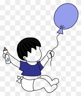 Adoption Announcements Baby Boy With Balloons Mandys - Baby Announcement Clipart