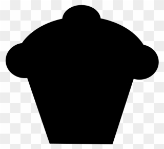 Cupcake Muffin Silhouette Black Cake Baked - Cupcake Silhouette Vector Png Clipart