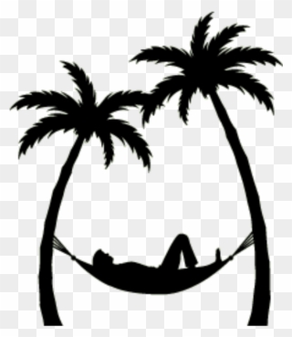 Hammock And Palm Trees Clipart