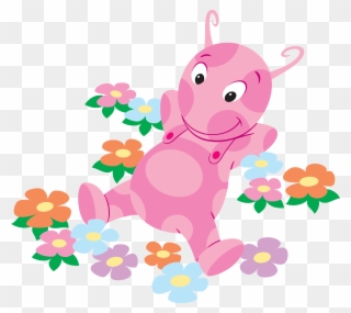 Uniqua Lying In Bed Of Flowers Transparent Png - Backyardigans Flower Power Clipart
