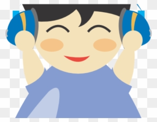Headphone Clipart Boy - Desenho De Um Menino Ouvindo Musica - Png Download