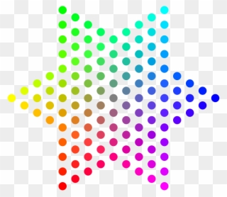 Color Dots Hexagram Medium Image Png - Color Dots Clipart
