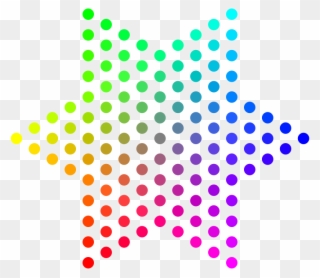Color Dots Hexagram Medium Image Png - Color Dots Clipart