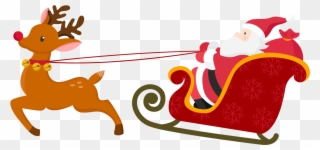 Santa Claus Clipart Png Image - Santa Claus And Deer Transparent Png