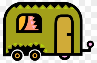Vector Illustration Of Recreational Vehicle Camping Clipart