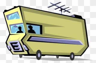 Vector Illustration Of Motorhome Recreational Vehicle - Motor Home Clipart