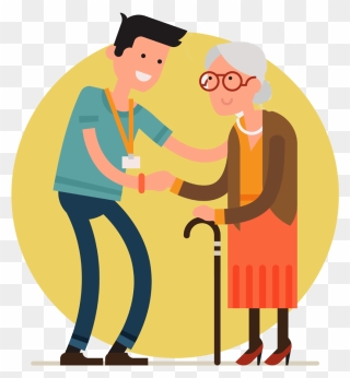 Medicinal Clipart Elderly Care - Elderly Vector - Png Download