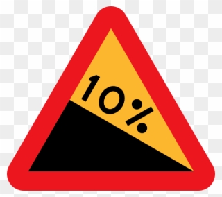 Free Vector Downward Gradient Roadsign Clip Art - Brant Nedförsbacke - Png Download