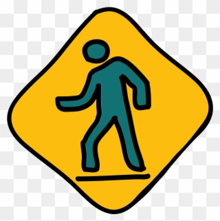 Person Walking Road Sign Icon - Señales De La Comunidad Clipart
