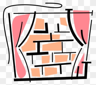 Vector Illustration Of Window Opening View Looks At - Clip Art - Png Download