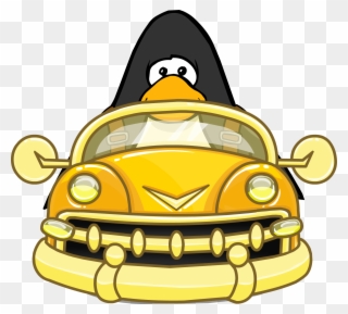 Golden Bumper Car On Player Card - Club Penguin Car Clipart