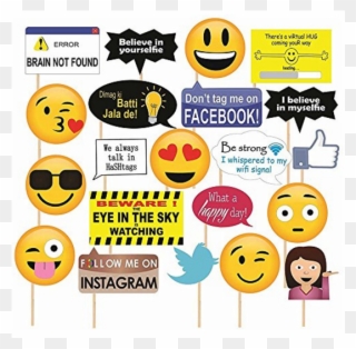 Emoji Photobooth Props-21pcs - Photo Booth Clipart