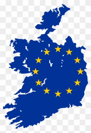 Map Of Ireland With Eu Flag - Map Of Ireland Eu Clipart