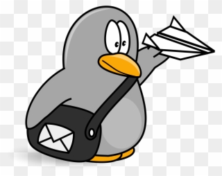 Open - Penguin Mailman Clipart