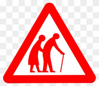 Old, Sign, Symbol, People, Person, Cartoon, Signs - Elderly People Crossing Sign Clipart