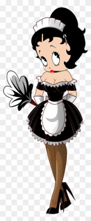 Maid Outfit Black And White Pictures - Betty Boop House Cleaning Clipart