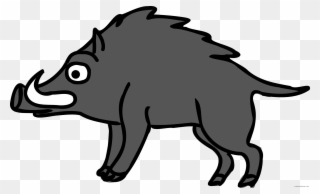 Boar Animal Free Black White Clipart Images Clipartblack - Cartoon Boar Png Transparent Png