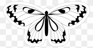 Black And White Butterfly Stickers And Decals - Papilio Machaon Clipart