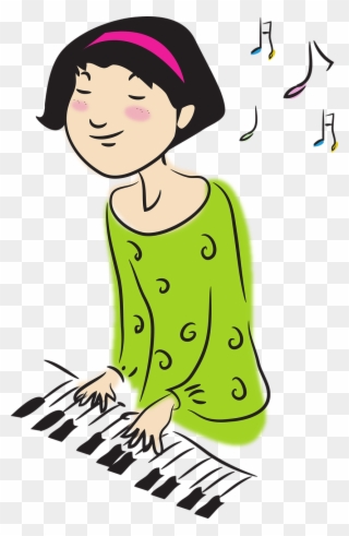 How Did I Learn To Play The Piano Did I Have To Wait - Playing An Instrument Cartoon Clipart