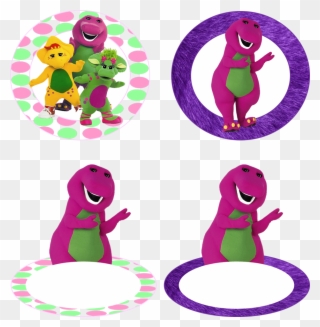 Barney Birthday Party Decorations & Name Tags - Barney Name Tag Clipart