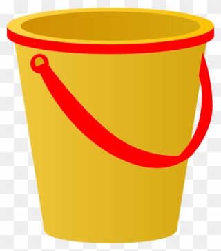 Yellow Sand Pail With Red Accents Vector Clip Art - Pail Clip Art Png Transparent Png