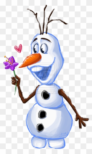 Olaf With Flower Frozen Princess, Olaf Frozen, Elsa - Png Frozen Clipart