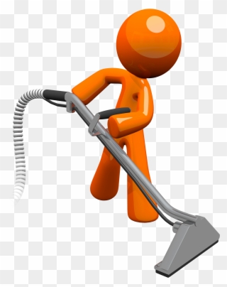 Orange Carpet Cleaner Figure - Carpet Cleaning Clipart