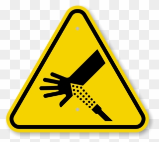 Iso Skin Puncture, Water Jet Symbol Warning Sign - Rotating Parts Hazard Sign Clipart