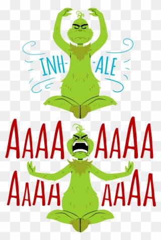 The Grinch Is Releasing Some Anxiety With Some Yoga - T-shirt Clipart