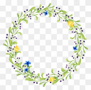Fresh Light Colored Leaves Hand Drawn Garland Decorative - Wreath Clipart