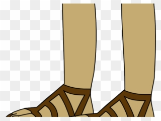 Sandal Clipart Clip Art - Foot In Sandal Drawing - Png Download