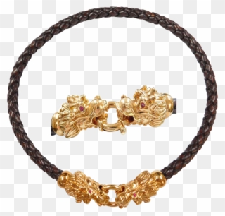 Gold - Leather Bracelets Gold Dragon Clipart