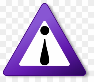 Sign Triangle Purple Warning - Caution Purple Clipart