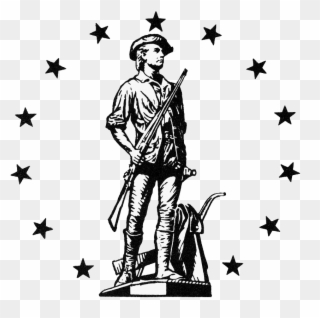 Minuteman Drawing Clipart Free Library - Minutemen Black And White - Png Download