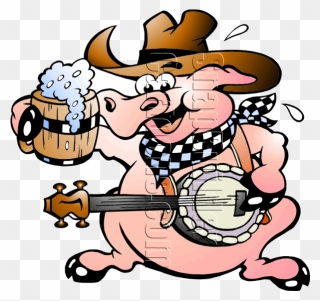 Cowboy Pig Cartoon Clipart