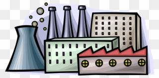 Vector Illustration Of Nuclear Power Plant Provides - Industrial Site Clipart - Png Download