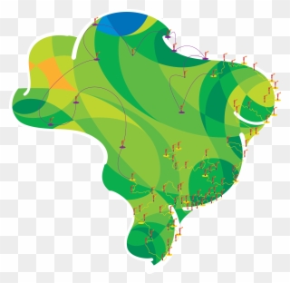 Mapa Cidades Do Revezamento Da Tocha Rio - Olympic Games Rio 2016 Clipart