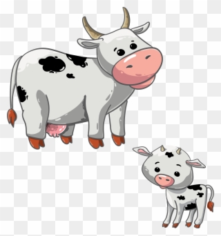 Cartoon Cow And Calf - Cow And Calf Clipart Png Transparent Png