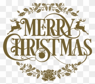 Merry Christmas Vintage Text Png Clip Art Library - Merry Christmas Vintage Png Transparent Png