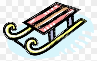 Vector Illustration Of Winter Sled Or Sleigh Toboggan - Schlitten Clipart - Png Download